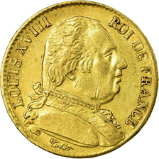 Coin, France, Louis XVIII, Louis XVIII, 20 Francs, 1815, Lille, EF(40-45), Gold