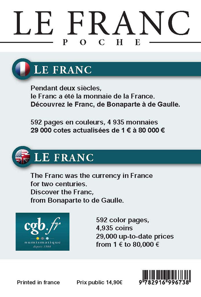 Livre - Le Franc Poche 1795-2001, 2017, Safe:1795/17
