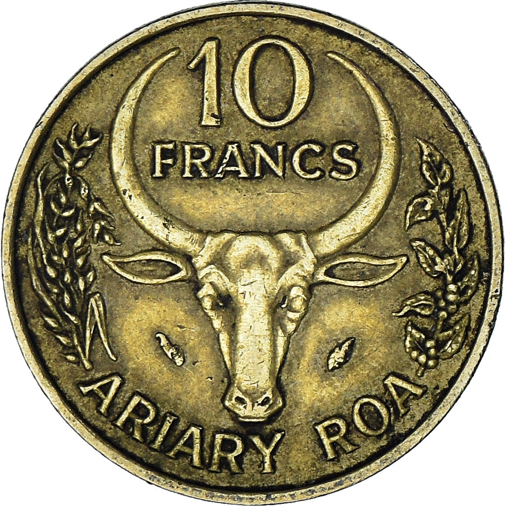 Madagascar, 10 Francs, 2 Ariary, 1982