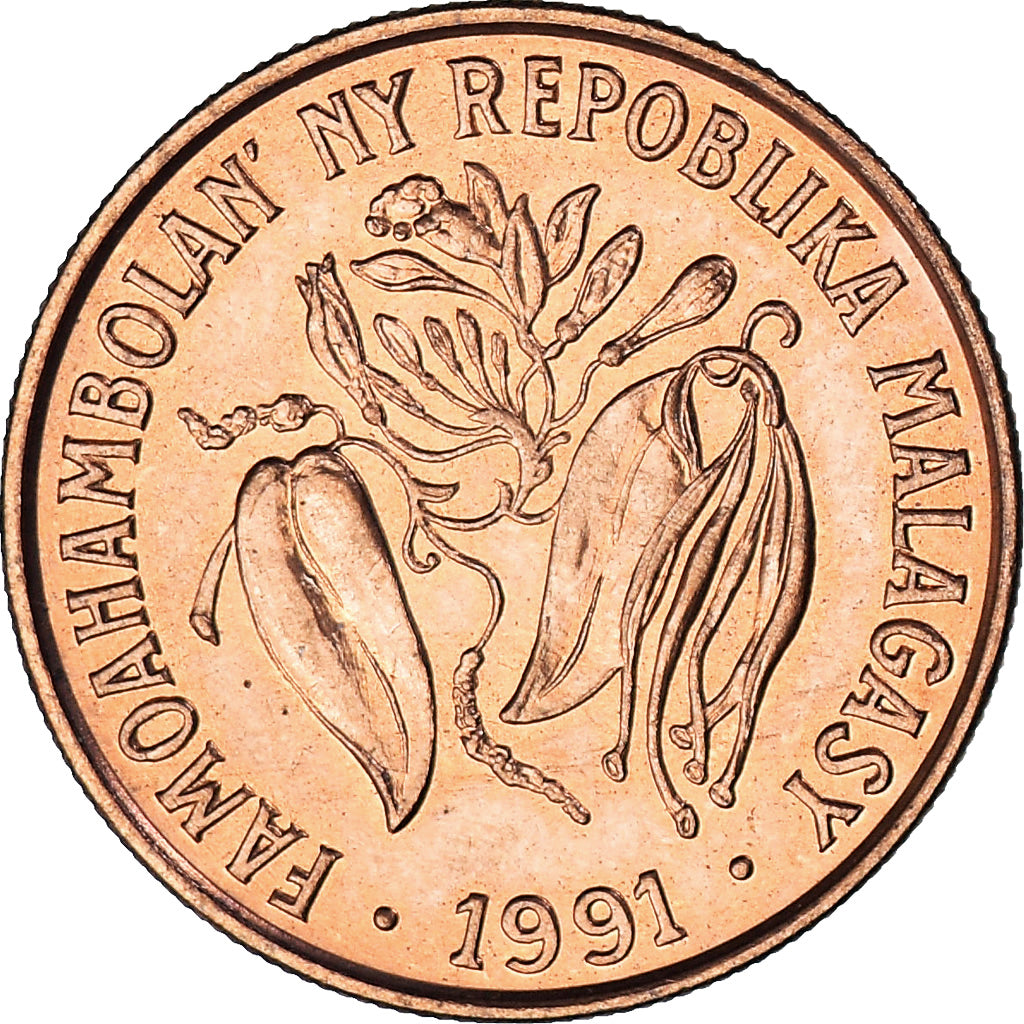 Madagáscar, 10 Francs, 2 Ariary, 1991