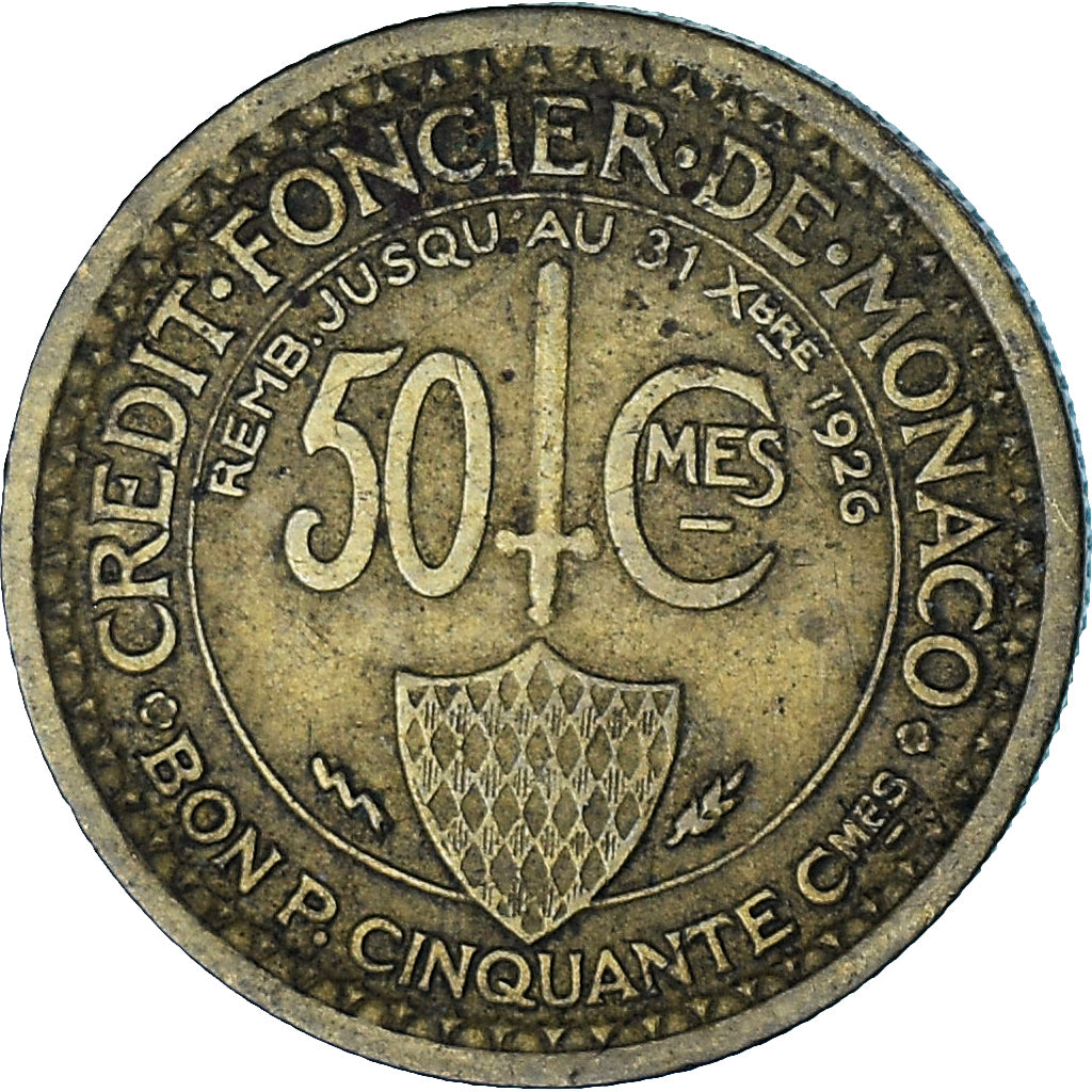 Monaco, 50 Centimes, 1924