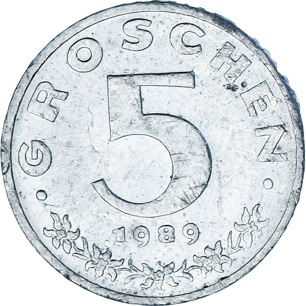 Austria, 5 Groschen, 1989