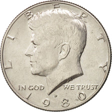 UNITED STATES, Kennedy Half Dollar, Half Dollar, 1980, U.S. Mint, KM #A202b,...