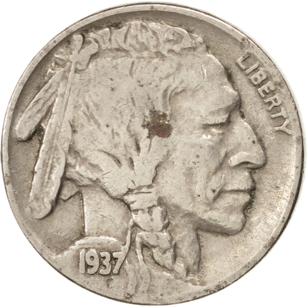 UNITED STATES, Buffalo Nickel, 5 Cents, 1937, U.S. Mint, KM #134, EF(40-45),...