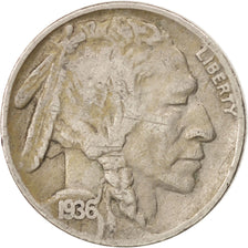 UNITED STATES, Buffalo Nickel, 5 Cents, 1936, U.S. Mint, KM #134, EF(40-45),...