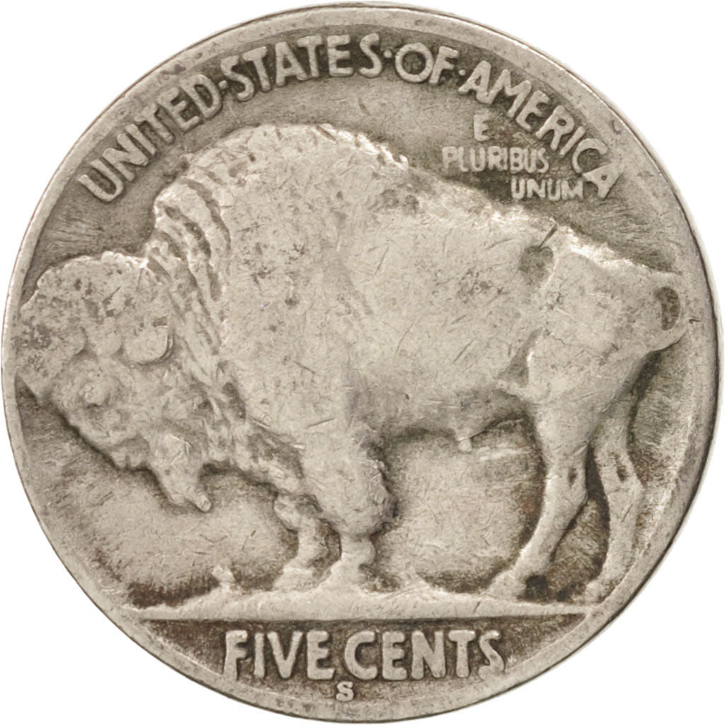 Stati Uniti, Buffalo Nickel, 5 Cents, 1936, U.S. Mint, San Francisco, BB, Ram...