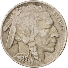 UNITED STATES, Buffalo Nickel, 5 Cents, 1935, U.S. Mint, KM #134, EF(40-45),...