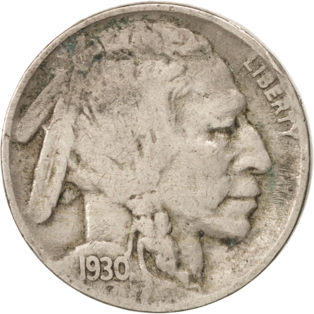 UNITED STATES, Buffalo Nickel, 5 Cents, 1930, U.S. Mint, KM #134, VF(30-35),...