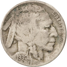 UNITED STATES, Buffalo Nickel, 5 Cents, 1930, U.S. Mint, KM #134, VF(30-35),...