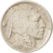 UNITED STATES, Buffalo Nickel, 5 Cents, 1916, U.S. Mint, KM #134, EF(40-45),...