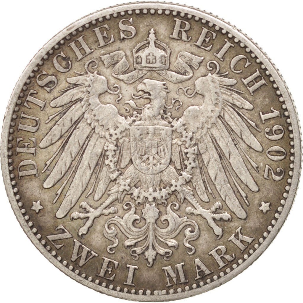 Stati tedeschi, WURTTEMBERG, Wilhelm II, 2 Mark, 1902, Freudenstadt, BB, Arge...