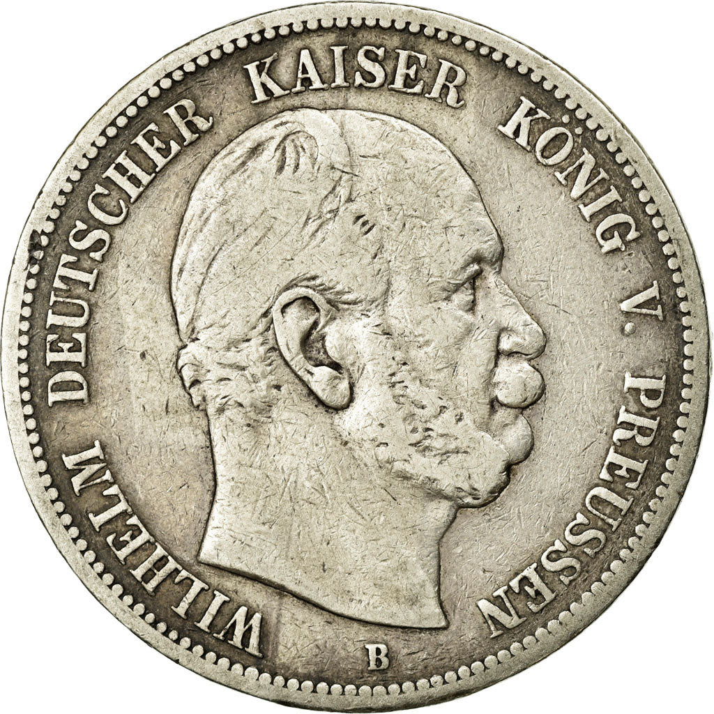 Coin, German States, PRUSSIA, Wilhelm I, 5 Mark, 1875, Wroc?aw, VF(30-35)