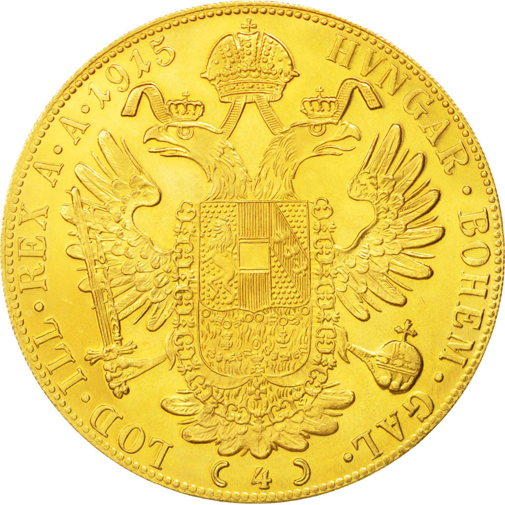 Autriche, François Joseph, 4 Ducats or 1915, Refrappe, KM 2276