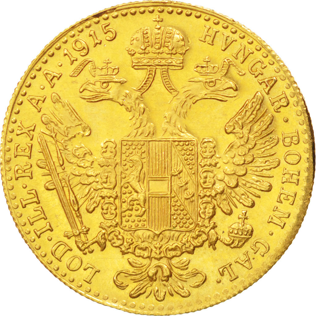 AUSTRIA, Ducat, 1915, RESTRIKE, KM #2267, MS(63), Gold, 3.51