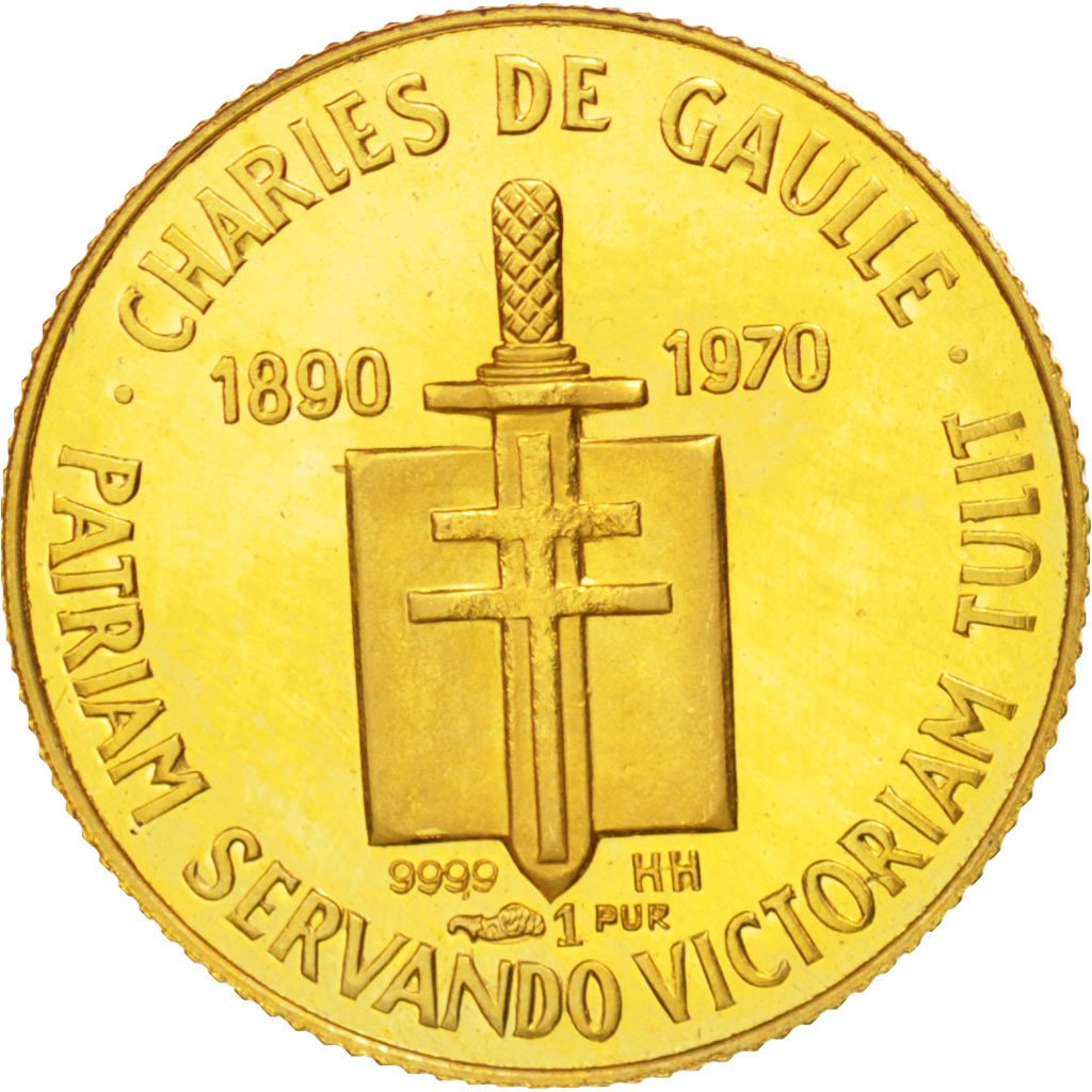 Vème République, Médaille Or Général De Gaulle 1890-1970