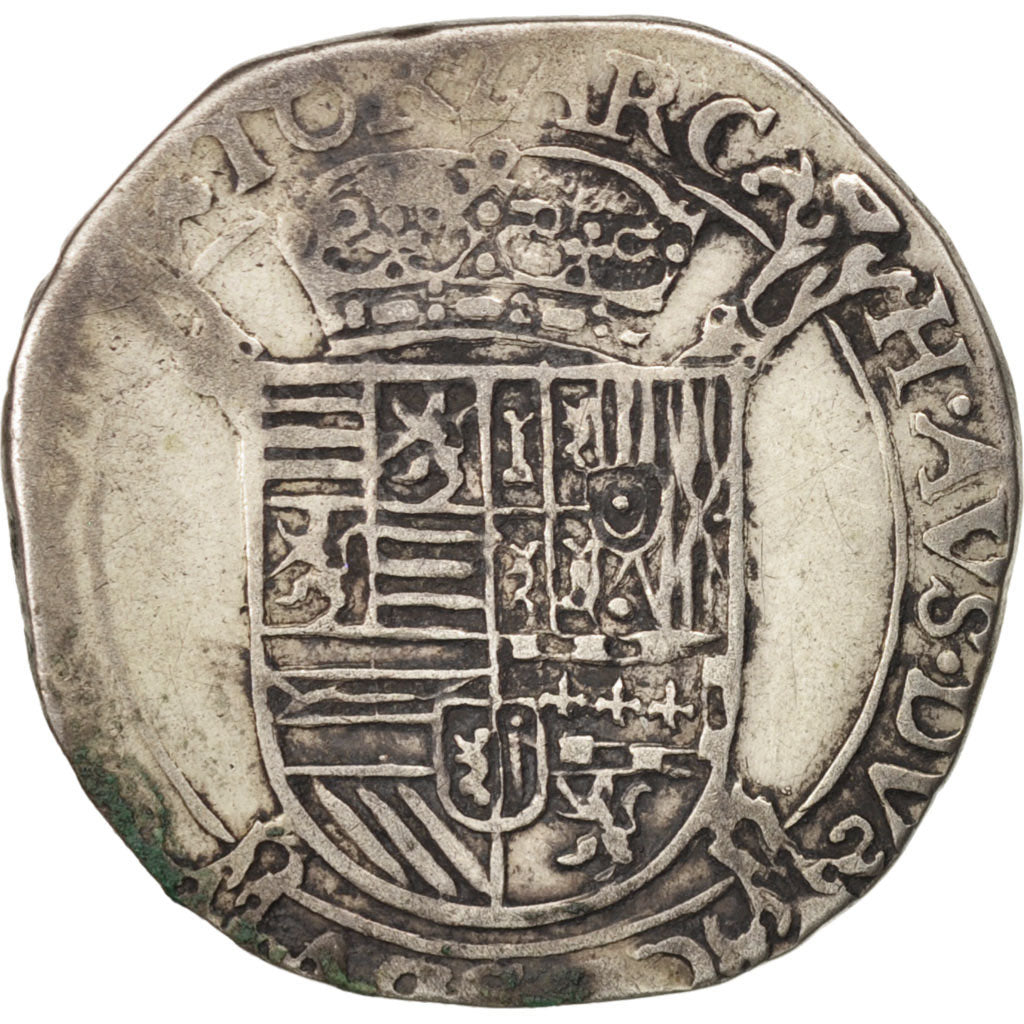 SPANISH NETHERLANDS, Escalin, 6 Sols, Tournai, KM #40, VF(20-25), Silver, 5.06