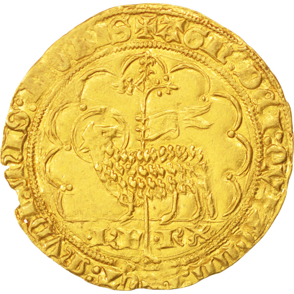 FRANCE, Agnel d'or, Angers, AU(50-53), Gold, Duplessy #372, 2.54