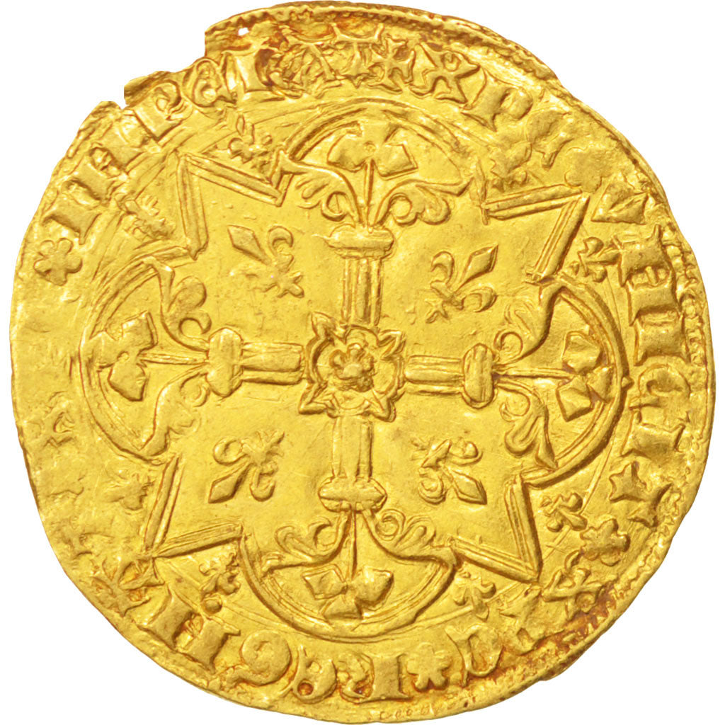 FRANCE, Agnel d'or, Angers, AU(50-53), Gold, Duplessy #372, 2.54