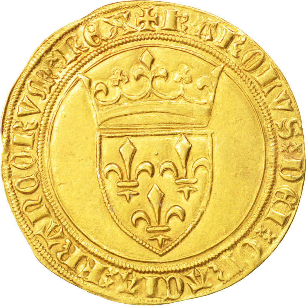 FRANCE, Ecu d'or, Tournai, AU(55-58), Gold, Duplessy #369D, 3.81