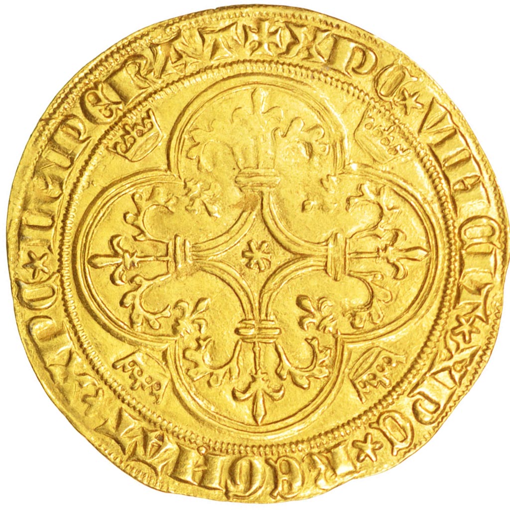 FRANCE, Ecu d'or, Tournai, AU(55-58), Gold, Duplessy #369D, 3.81