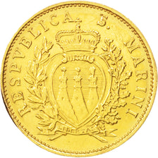 SAN MARINO, Scudo, 1975, KM #49, AU(50-53), Gold, 2.92