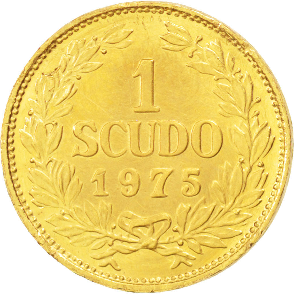SAN MARINO, Scudo, 1975, KM #49, AU(50-53), Gold, 2.92
