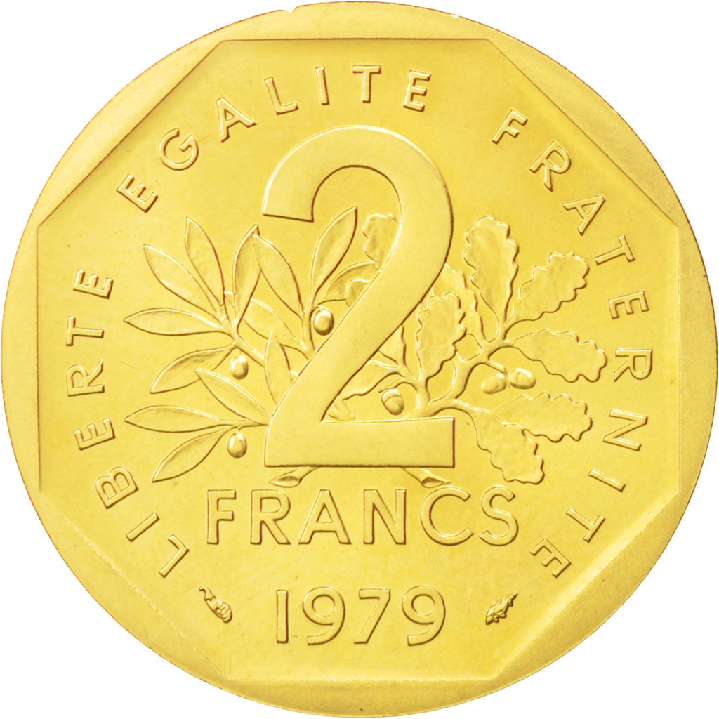 FRANCE, 2 Francs, 1979, Piefort, Gold, PCGS SP68, KM P642,