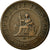 Moneta, Indochiny francuskie, Cent, 1887, EF(40-45), Bronze, KM:1, Lecompte:39