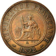 Coin, French Indochina, Cent, 1892, EF(40-45), Bronze, KM:1, Lecompte:43
