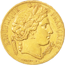FRANCE, Cérès, 20 Francs, 1849, Paris, KM #762, EF(40-45), Gold, 6.44