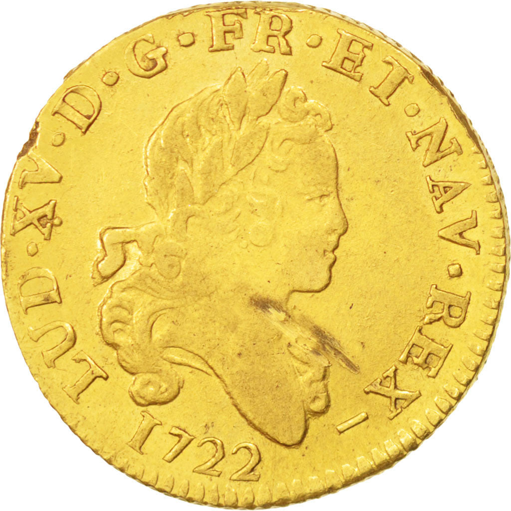 Coin, France, Louis XV, Louis d'or aux 2 L, Louis d'Or, 1722, Lille, AU(55-58)