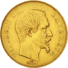 Second Empire, 50 Francs Or Napoléon III tête nue 1857 Paris, KM 785.1