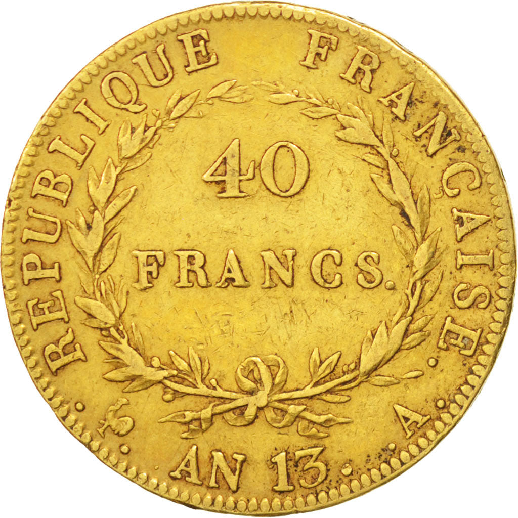 FRANCE, Napoléon I, 40 Francs, 1804, Paris, KM #664.1, EF(40-45), Gold, Gadoury 