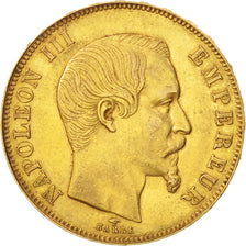 FRANCE, Napoléon III, 50 Francs, 1858, Paris, KM #785.1, EF(40-45), Gold, Gadour