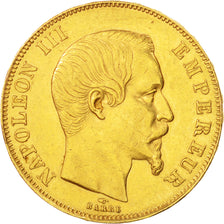 FRANCE, Napoléon III, 50 Francs, 1858, Paris, KM #785.1, EF(40-45), Gold, Gadour