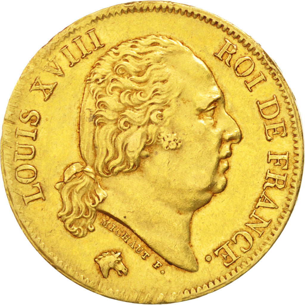 Louis XVIII, 40 Francs Or 1819 Lille, KM 713.6