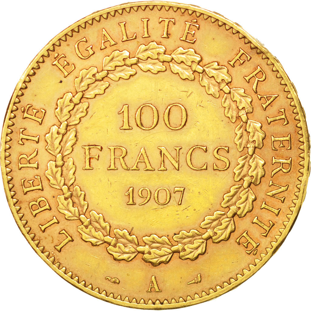 Francia, 100 Francs, 1907, Paris, BB+, Oro, KM:858, Gadoury:1137a