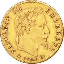FRANCE, Napoléon III, 5 Francs, 1862, Paris, KM #803.1, AU(50-53), Gold, Gadoury