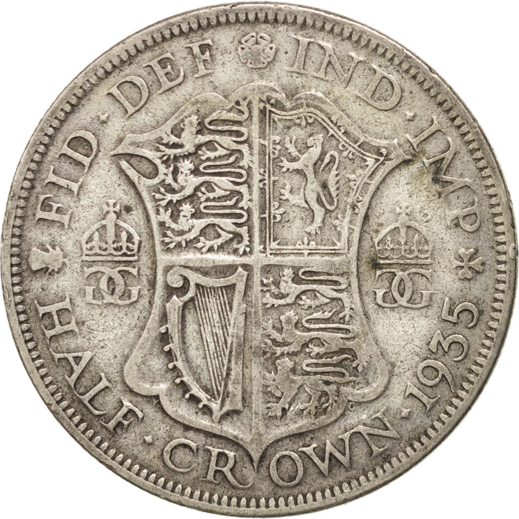 GREAT BRITAIN, 1/2 Crown, 1935, KM #835, EF(40-45), Silver, 32.3, 13.90