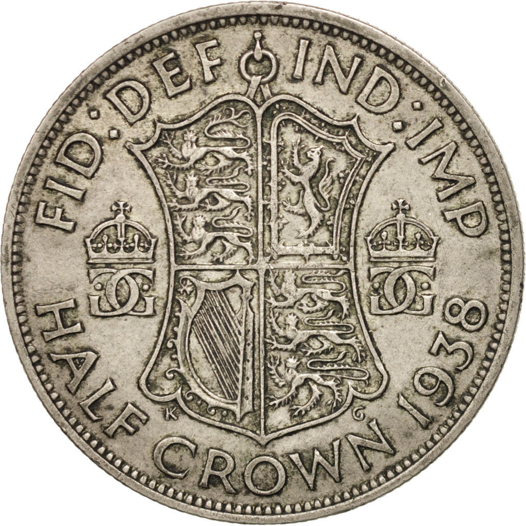 GREAT BRITAIN, 1/2 Crown, 1938, KM #856, EF(40-45), Silver, 32.3, 14.02