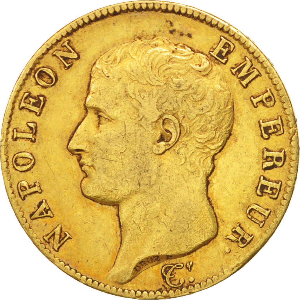 FRANCE, Napoléon I, 40 Francs, 1805, Paris, KM #664.1, EF(40-45), Gold, Gadoury 