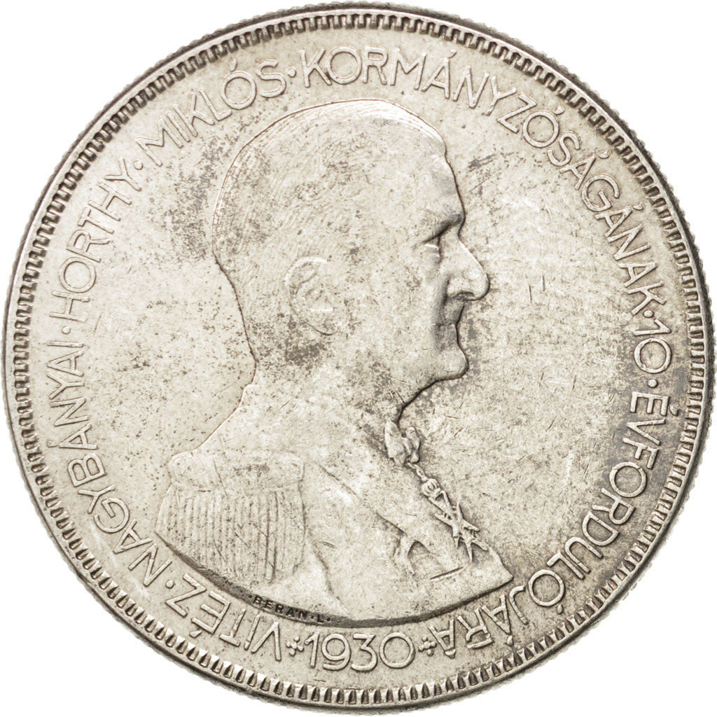 Coin, Hungary, 5 Pengö, 1930, AU(55-58), Silver, KM:512.1