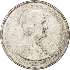 Coin, Hungary, 5 Pengö, 1930, AU(55-58), Silver, KM:512.1
