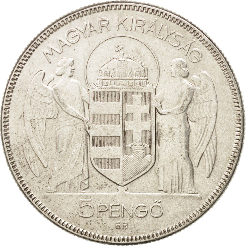 Coin, Hungary, 5 Pengö, 1930, AU(55-58), Silver, KM:512.1
