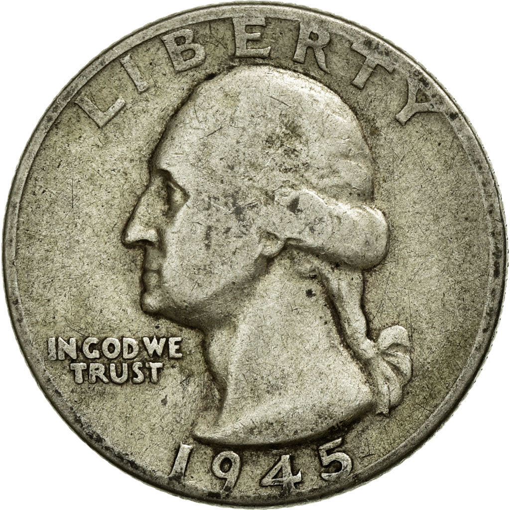 UNITED STATES, Washington Quarter, Quarter, 1945, U.S. Mint, KM #164,...