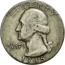 UNITED STATES, Washington Quarter, Quarter, 1945, U.S. Mint, KM #164,...