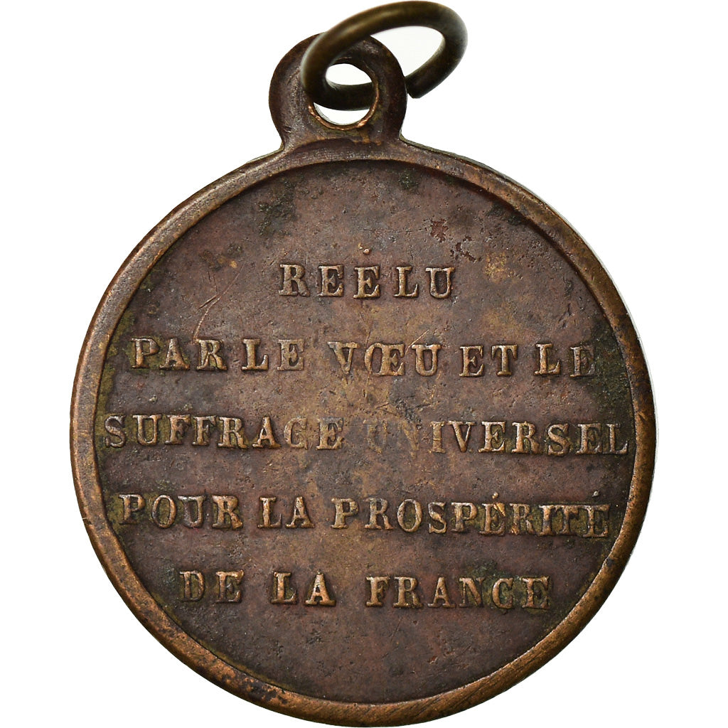Francia, medalla, Louis Napoléon Bonaparte Réélu au Suffrage Universel, BC+