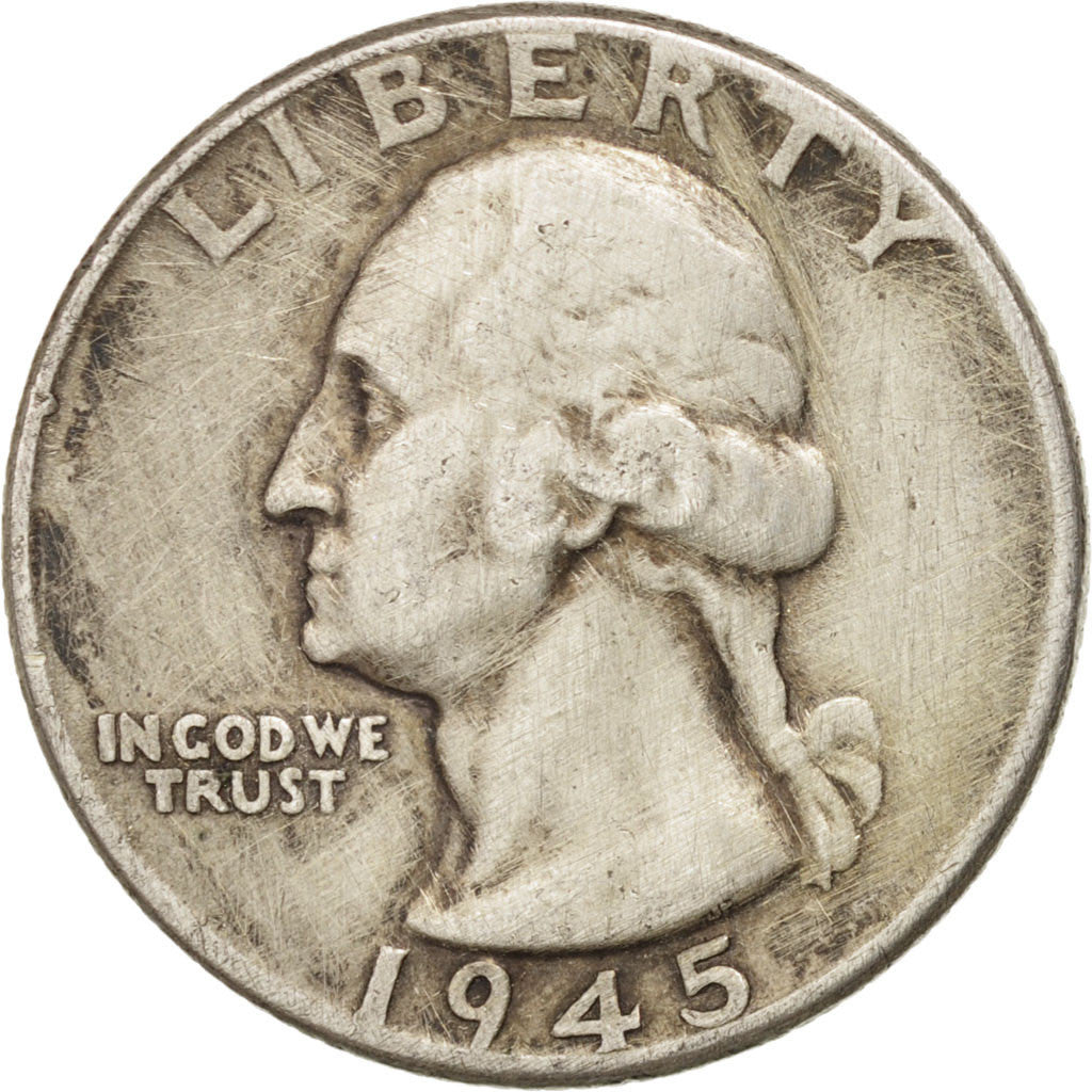 UNITED STATES, Washington Quarter, Quarter, 1945, U.S. Mint, KM #164,...