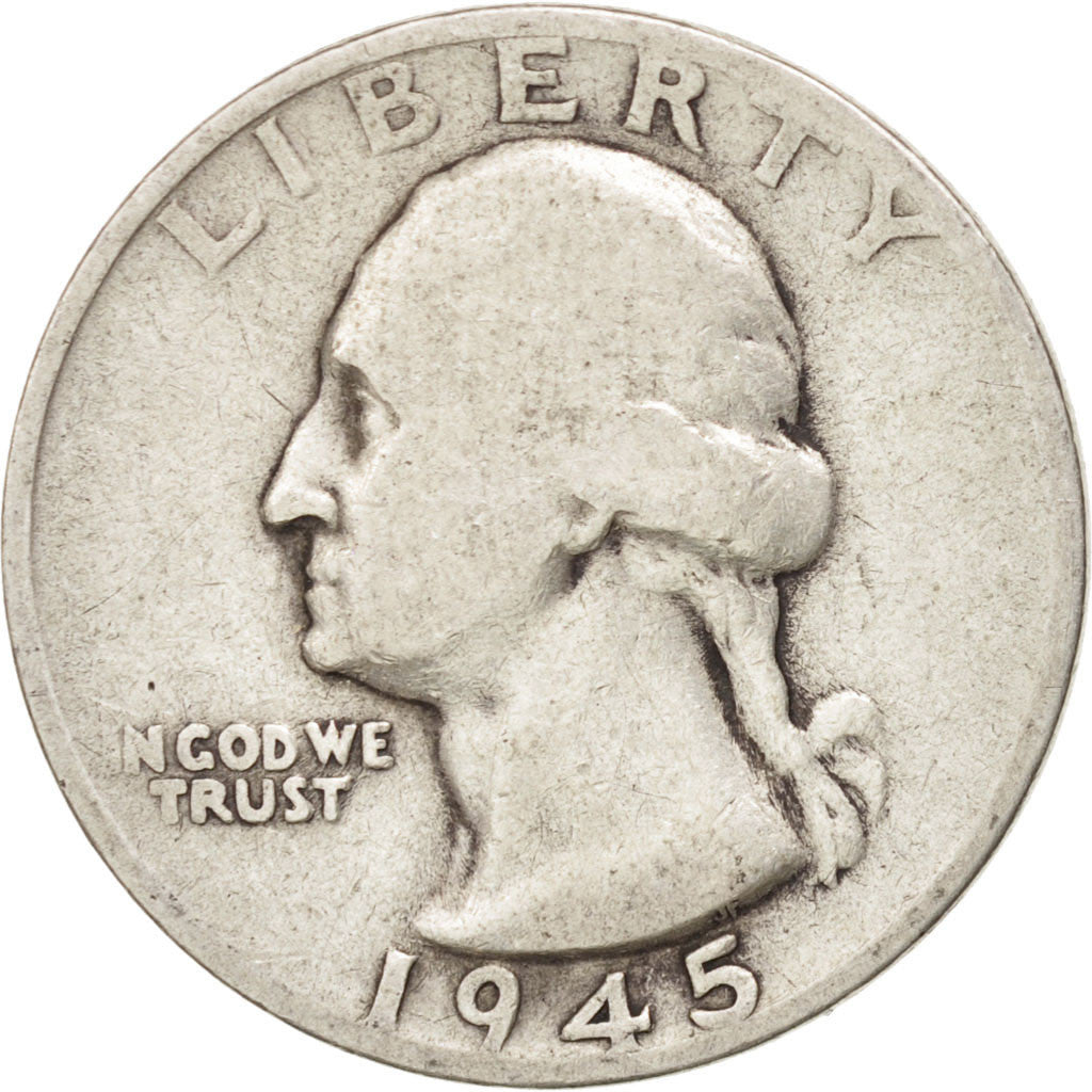 UNITED STATES, Washington Quarter, Quarter, 1945, U.S. Mint, KM #164,...