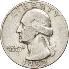 UNITED STATES, Washington Quarter, Quarter, 1952, U.S. Mint, KM #164,...